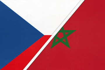 Czech Republic and Morocco symbol of country. Czechia vs Moroccan national flags.