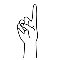 手　人差し指　1　白黒