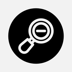 Zoom out icon in solid style about camera, use for website mobile app presentation