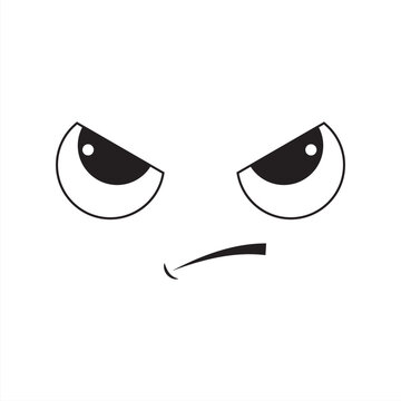 Angry face icon. Upset, disappointed face emoji sign and symbol transparent PNG.