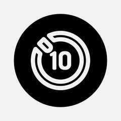 Fototapeta premium Timer ten second icon in solid style about camera, use for website mobile app presentation