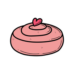 Hand drawn vector illustration of cinnamon roll bun. Doodle pastry for bakery design, cafe menu and decor