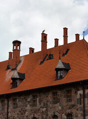View of the roof of Cesvaines Castle.