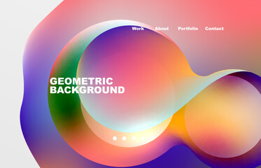 Abstract liquid background for your landing page design. Web page for website or mobile app wallpaper