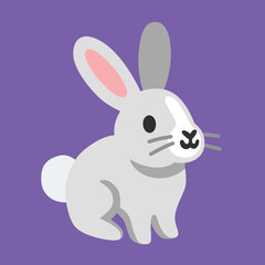 Rabbit vector icon. Isolated spring, Easter, magic, bunny ears, rabbit-based character sign design. 
