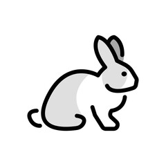 Rabbit vector icon. Isolated spring, Easter, magic, bunny ears, rabbit-based character sign design. 