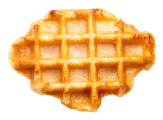 Sweet Waffle isolated on white background, Freshly baked waffle isolated on white background PNG File.