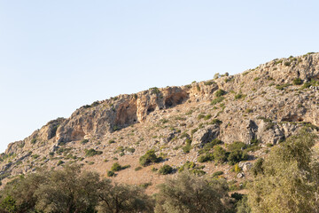 Fototapeta na wymiar The slope of Mount Carmel adjacent to the Carmel forest near Haifa city in northern Israel