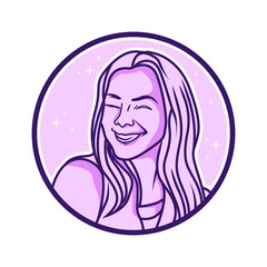 Smiling Woman Line Art Beauty Logo