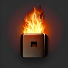 flames at a burning wall socket, generative AI