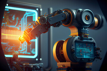 Future vr technology for mechanized industry robot arm control