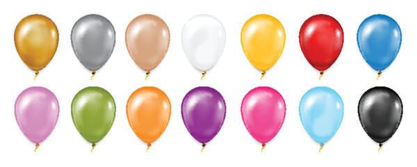 Set of 3d colorful balloons. Realistic balloons 