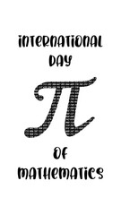 Happy international day of mathematics vector background illustration. World Pi Day stories template