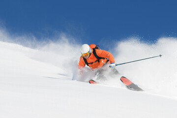 Deep snow skiing - 564184179