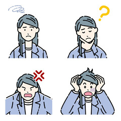 女性会社員02_表情セット