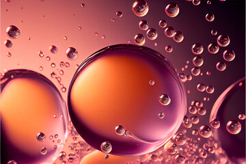 Clear liquid cosmetic product. Gel texture with bubbles, skin care prodict, Close up, Macro