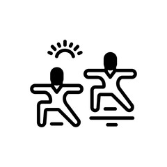 Black solid icon for exercise