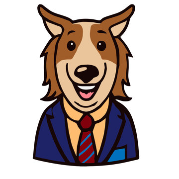 Collie With Business Suit 