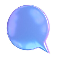 3D Bubble speech holographic. Transparent background