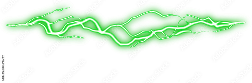 Wall mural green neon lightning effect transition element