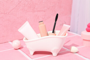 Concept of cosmetic and beauty care accessories