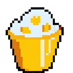 Obraz premium Popcorn pixel art. Generative AI.