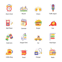 Bundle of Camping Flat Icons 

