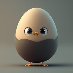 Fototapeta premium Cute egg Character, Generative AI