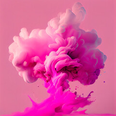Pink Smoke With a Pink Background - Generative AI Content