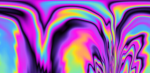 Abstract psychedelic background with rainbow smudges and stains, like on gasoline film.
