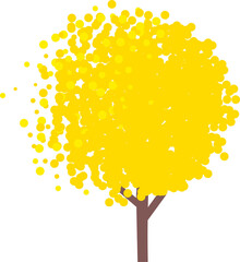 Naklejka na ściany i meble A yellow tree