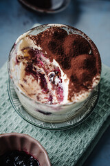 chocolate cake and coffee tiramisu dessert