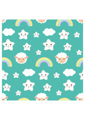 Seamless background of sheep lamb good dreams