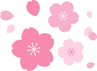 シンプルな桜の花ワンポイント素材_ベクターイラスト
