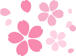 シンプルな桜の花ワンポイント素材_ベクターイラスト
