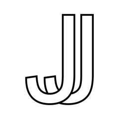 Logo sign j jj icon double letters logotype j