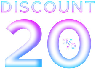 Sale discount 20% neon text
