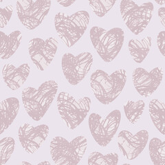 Cute background for wrapping paper, wallpapers, textiles, wedding products. Seamless pattern. Abstract. Hearts and Texture Effect. Pink colour.