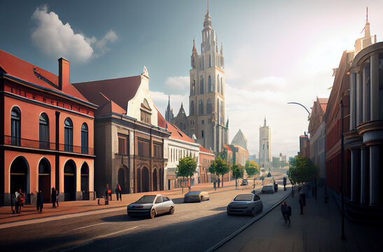 City Vilnius in future 2050.