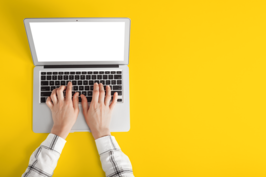 people sits on a work with a laptop computer for a table on the blackboard background