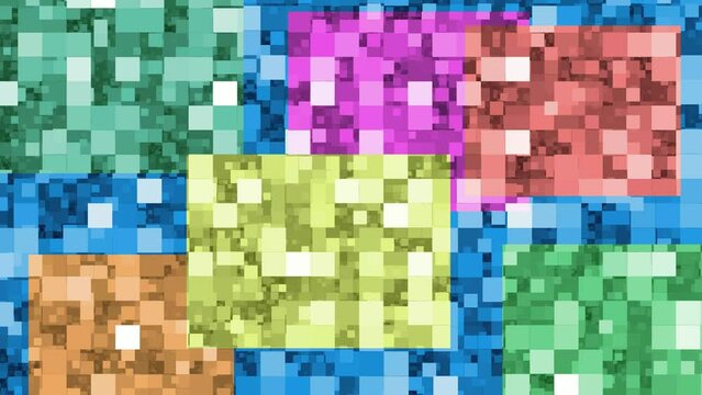 カラフルなブロックノイズのアニメーション背景