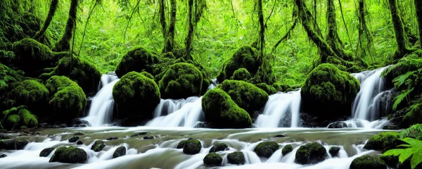 Selbstklebende Fototapete Waldfluss waterfall in the forest
