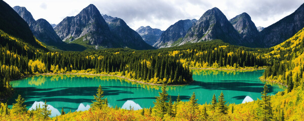 alpine lake in the mountains