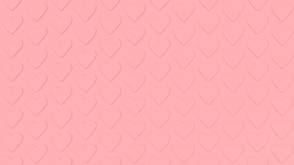 heart seamless pattern in pink background. 3d rendering