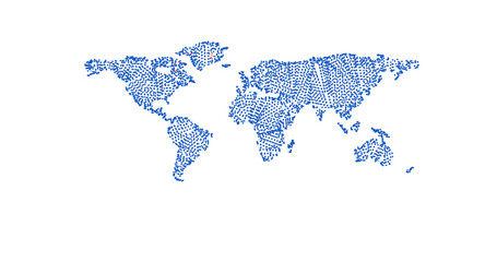 abstract map of world from points, element of digital background, hud sci-fi, isolated object 3d image