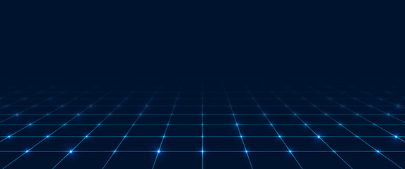 Wireframe landscape. perspective grid background