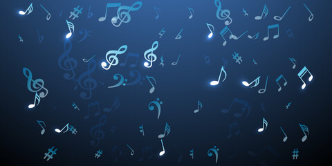 Musical notes flying vector design. Symphony