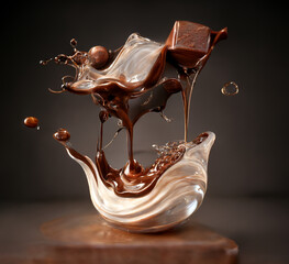chocolate splash with liquid