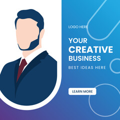 Business person social media post template