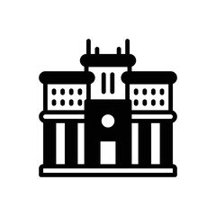 Black solid icon for institute